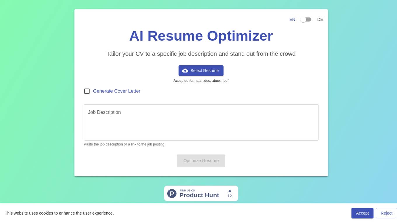 AI Resume Optimizer Screenshot