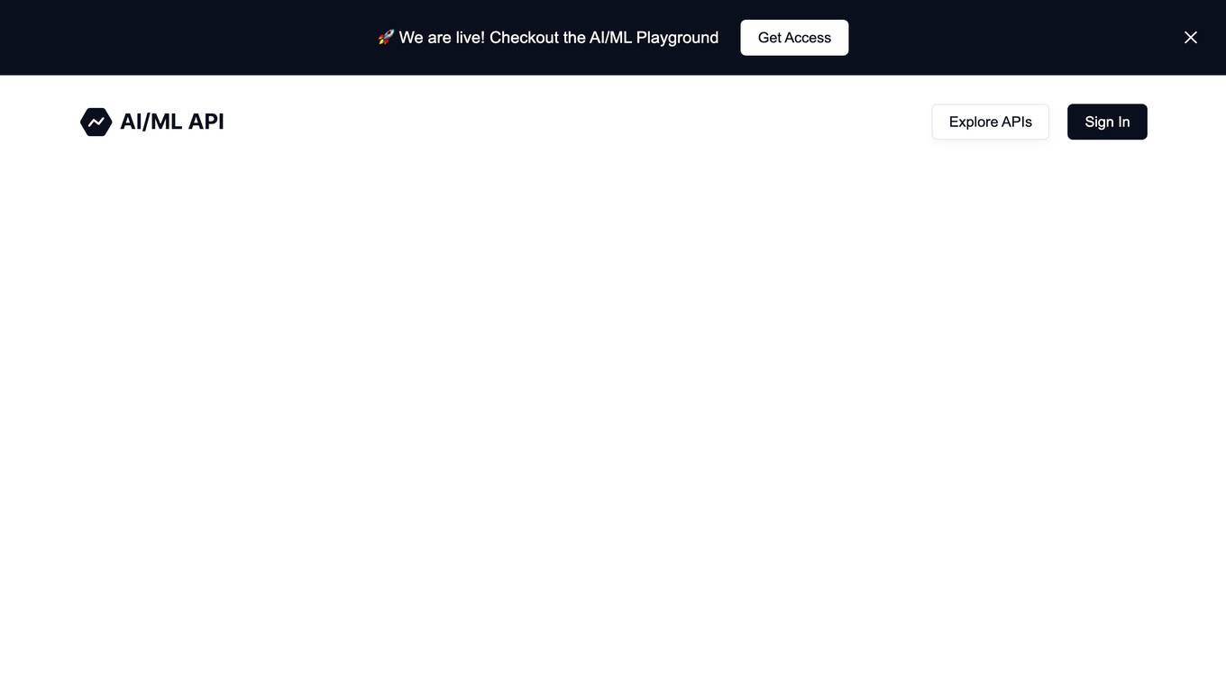 AI/ML API Screenshot