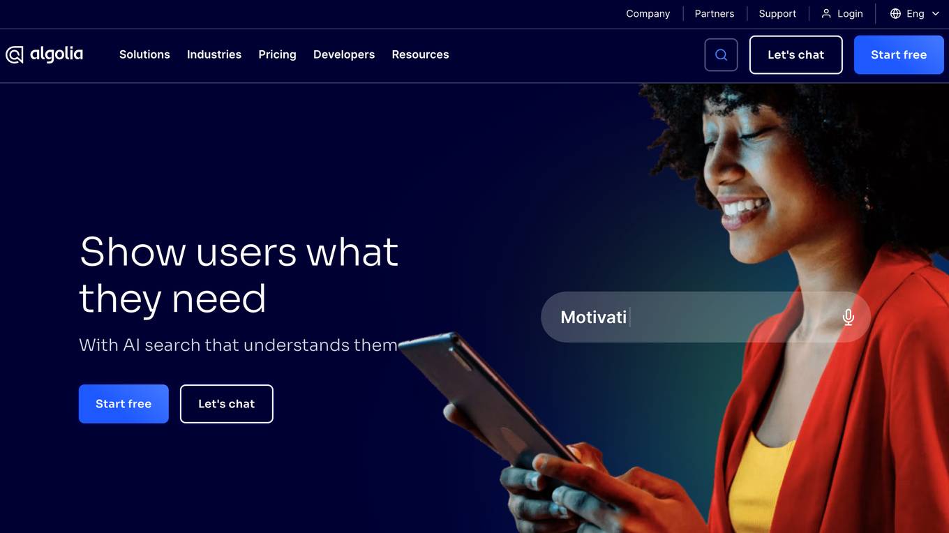 Algolia screenshot