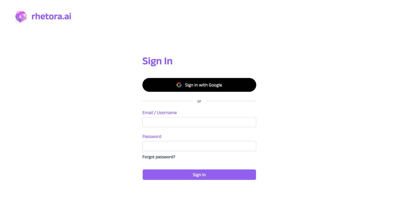 Rhetora.ai screenshot