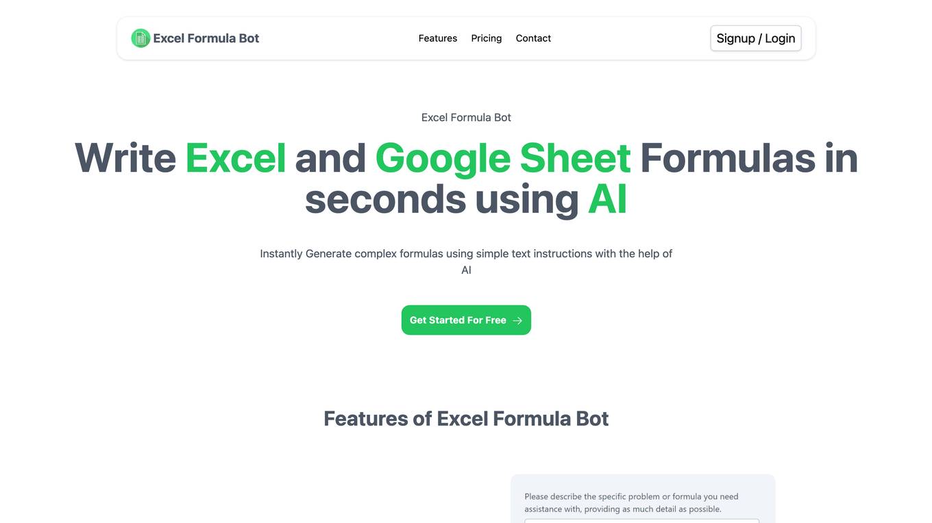 Excel Formula Bot screenshot