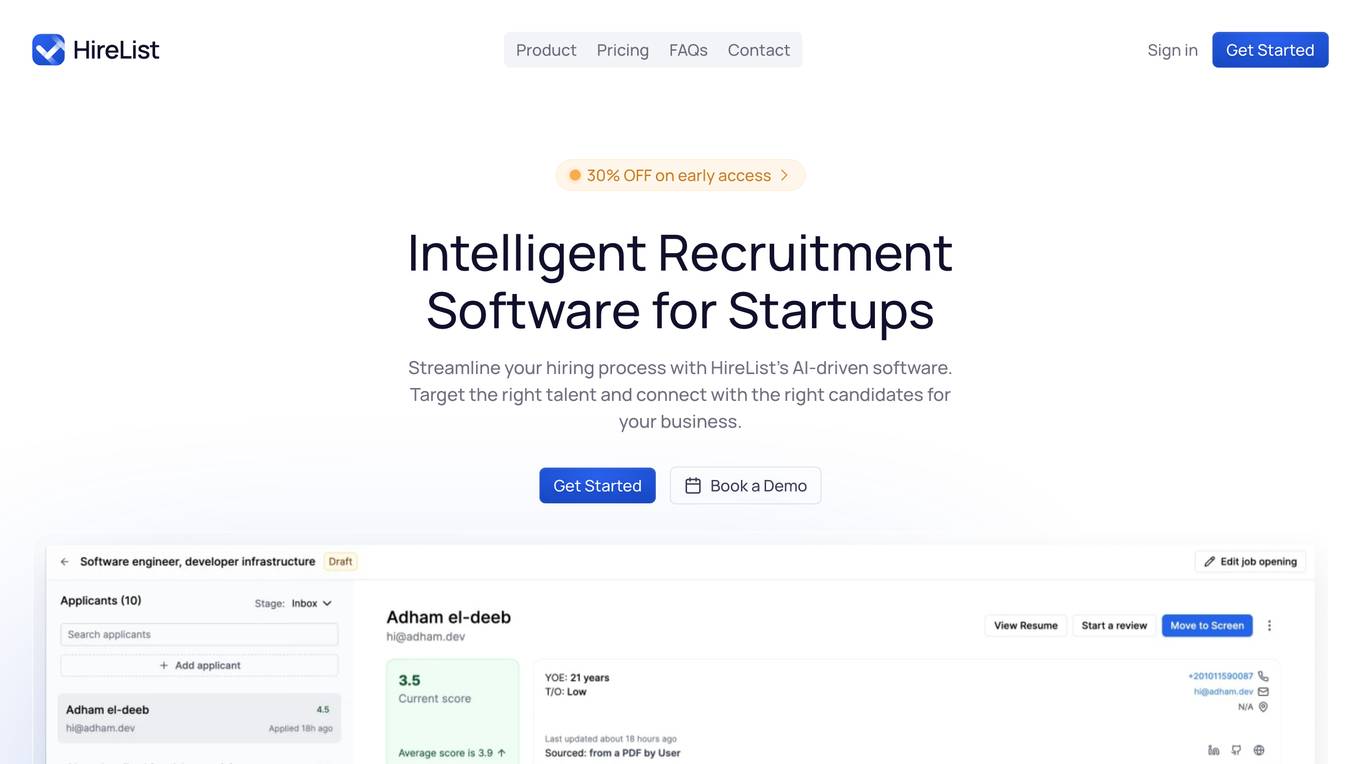 HireList.io screenshot