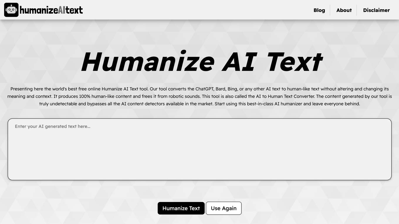 Humanize AI Text Screenshot