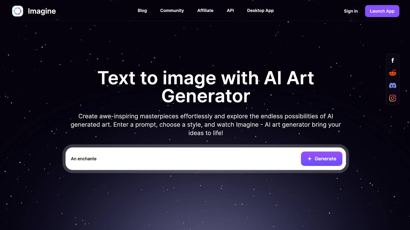 Imagine AI Art Generator Screenshot