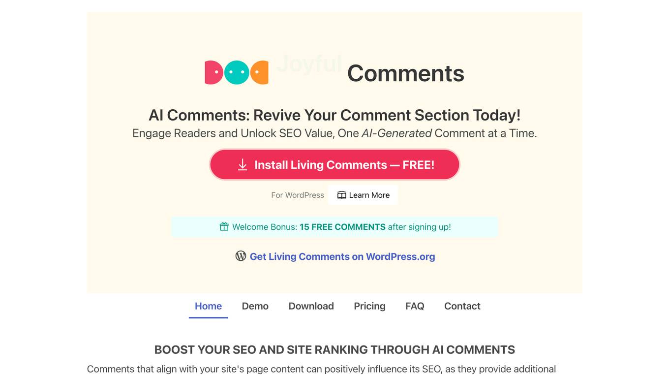 Living Comments Screenshot