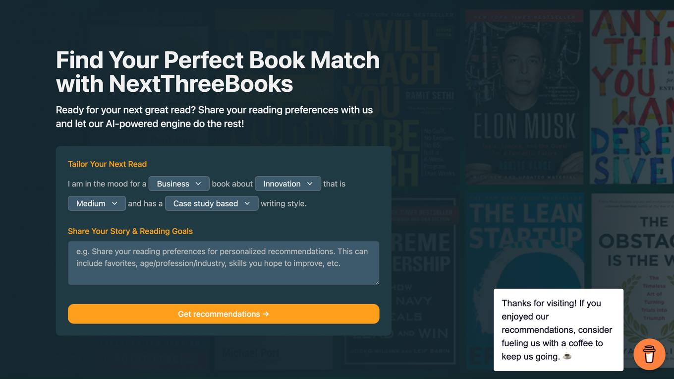 NextThreeBooks.com Screenshot