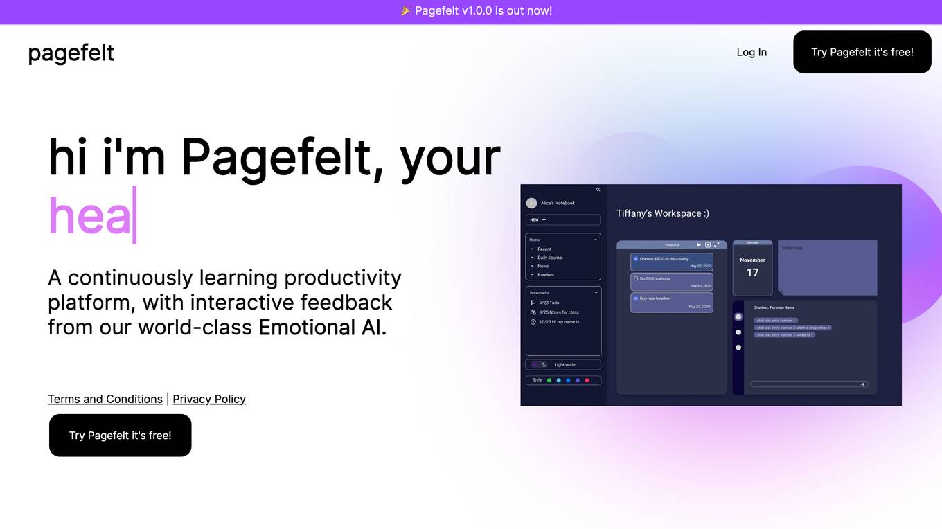 Pagefelt Screenshot