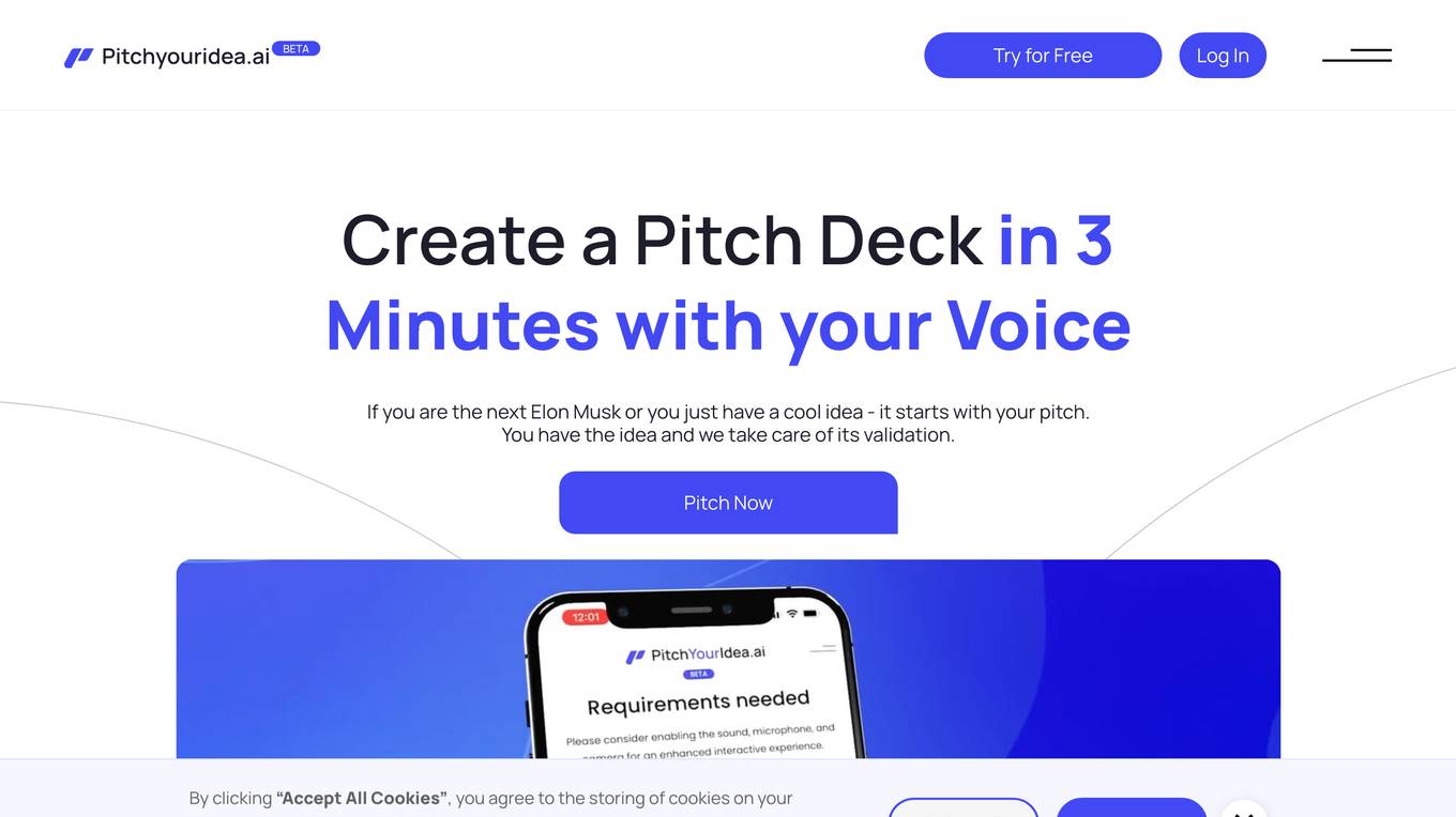 Pitchyouridea.ai Screenshot