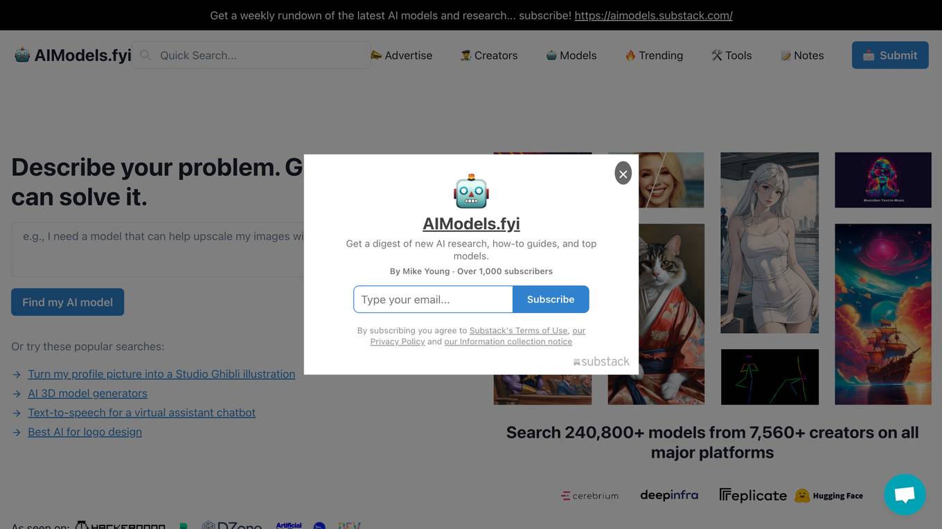 AIModels.fyi screenshot