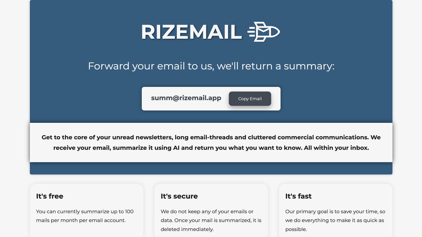 Rizemail screenshot