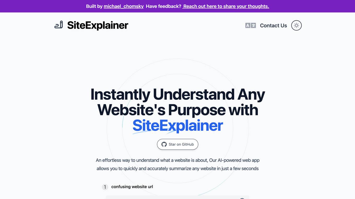 SiteExplainer screenshot