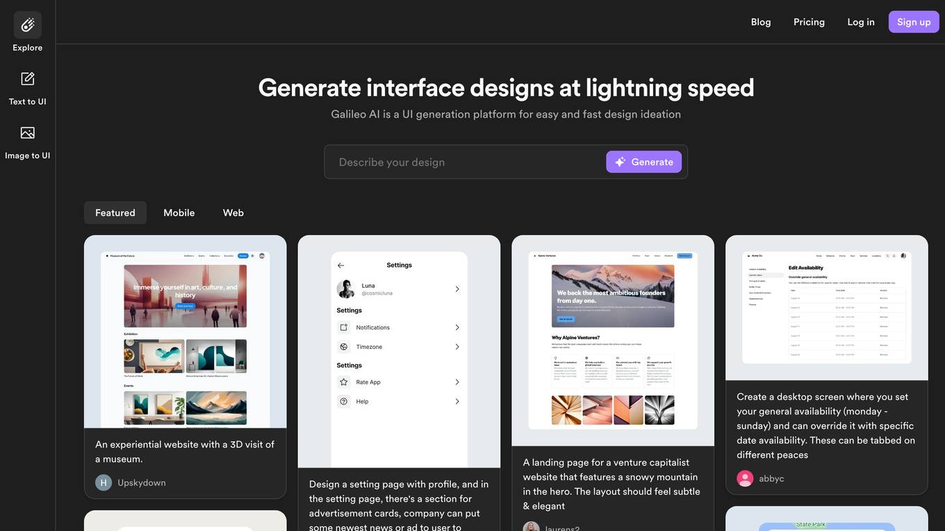 Galileo AI Screenshot