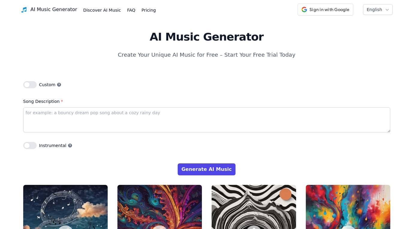 XA AI Music Generator Screenshot