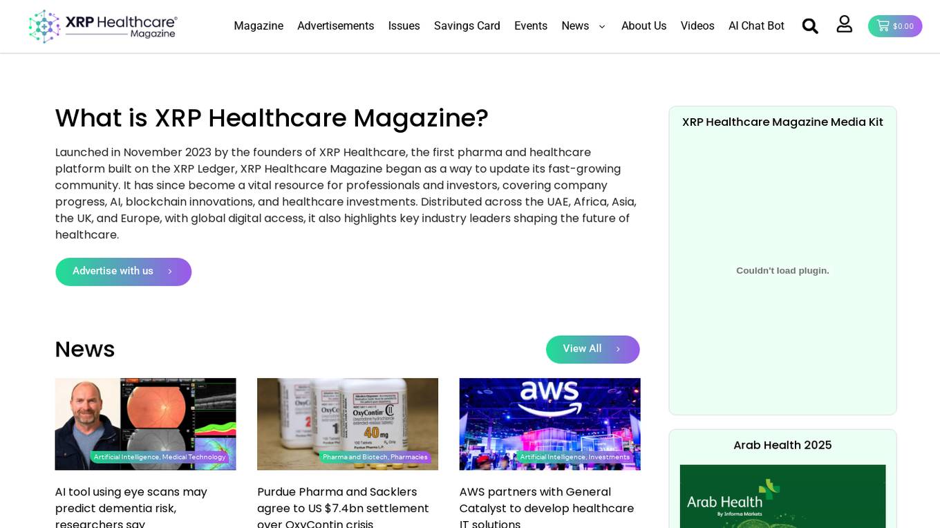 XRP Healthcare Magazine Screenshot