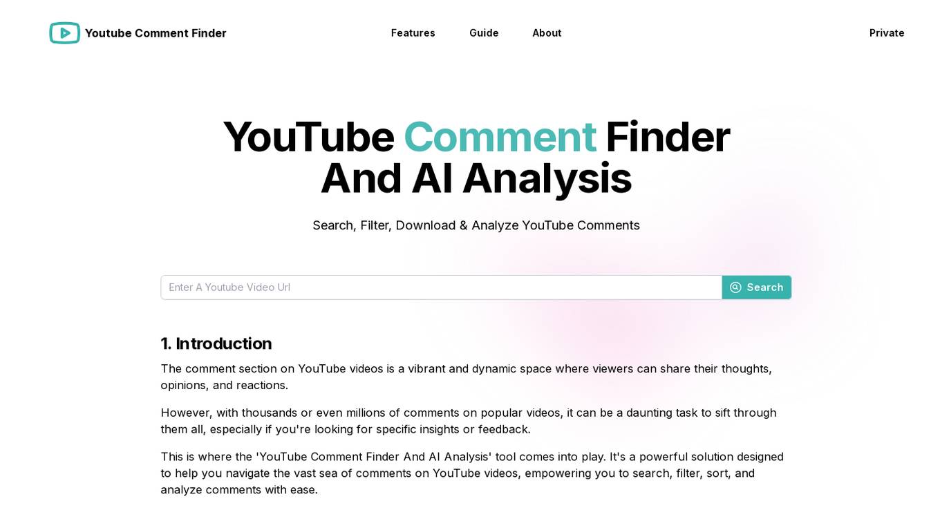 YouTube Comment Finder And AI Analysis screenshot