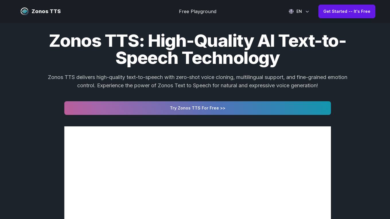 Zonos TTS Screenshot