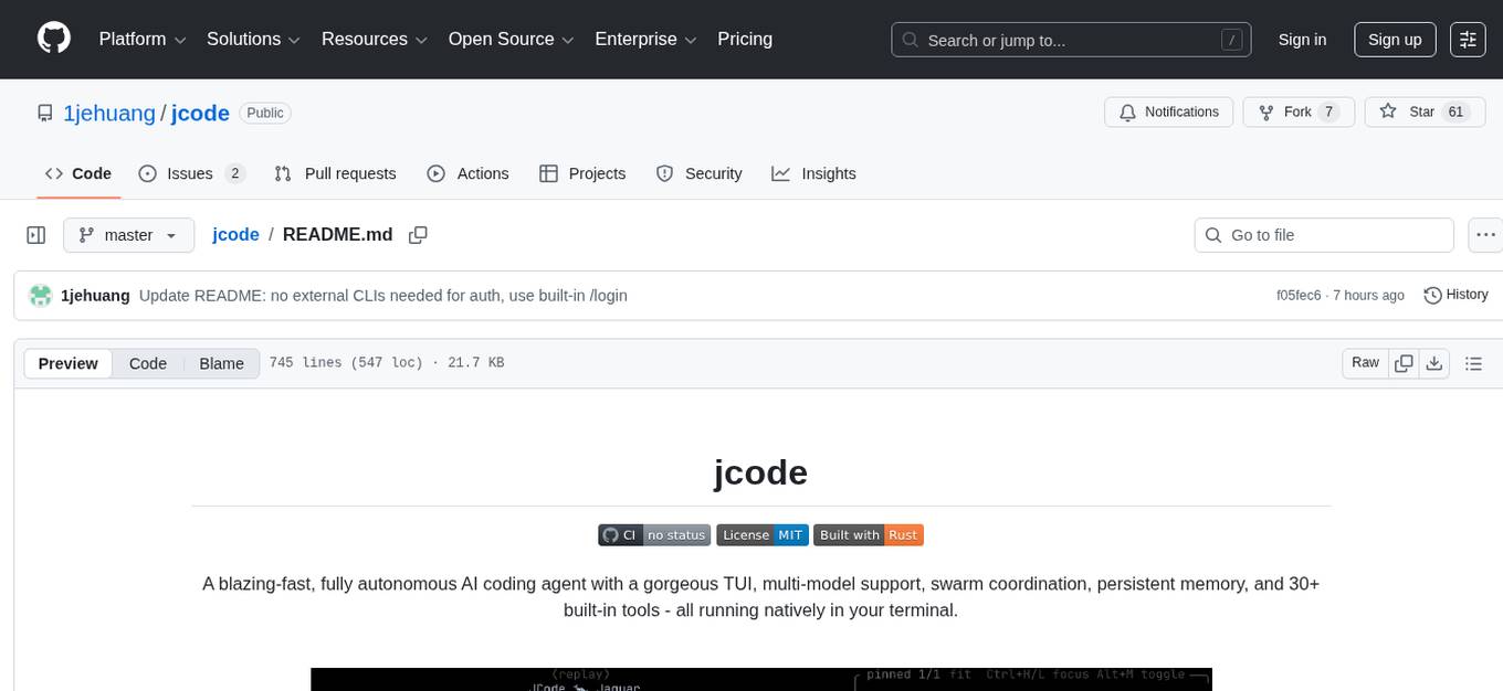 jcode Screenshot