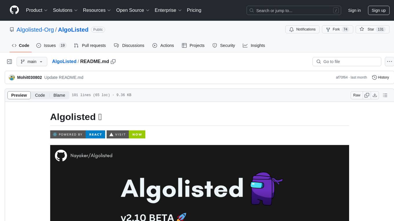 AlgoListed Screenshot