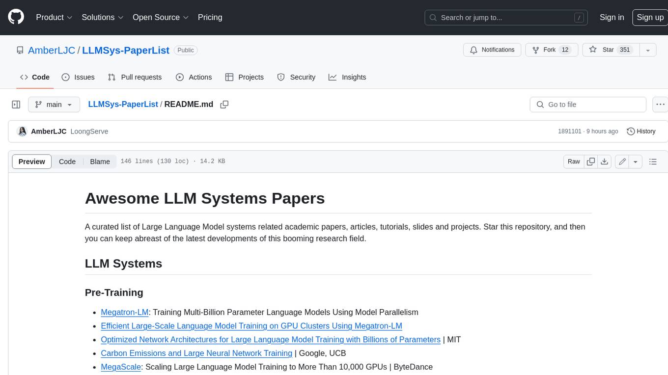 LLMSys-PaperList Screenshot