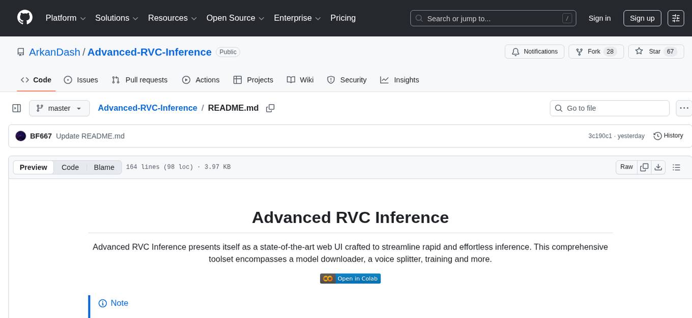 Advanced-RVC-Inference Screenshot
