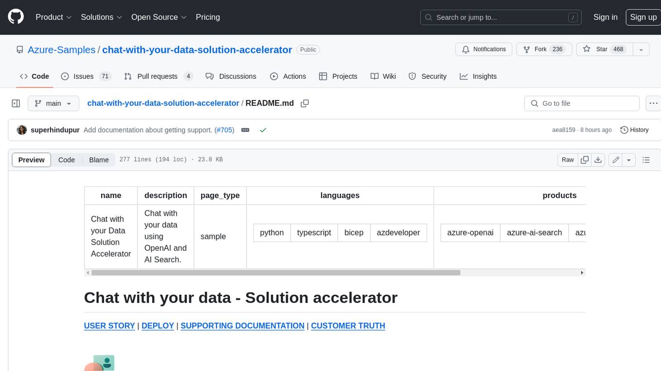 chat-with-your-data-solution-accelerator Screenshot