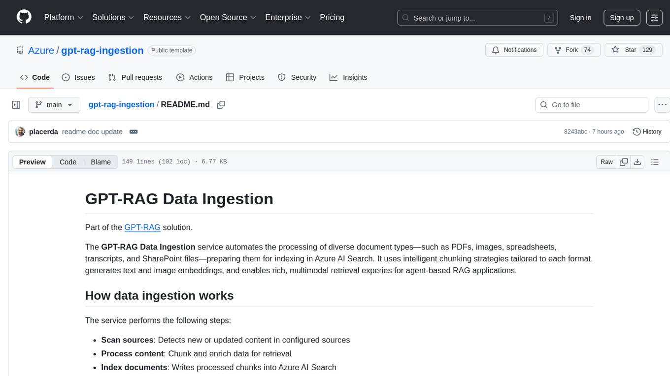 gpt-rag-ingestion Screenshot