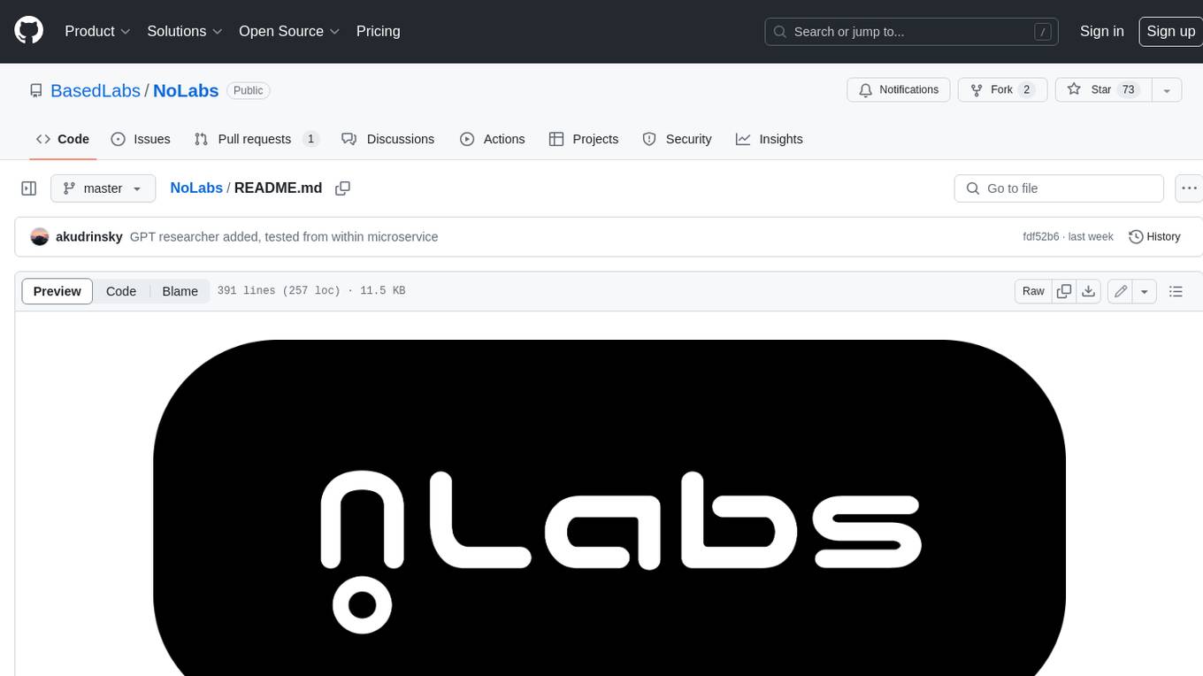 NoLabs Screenshot