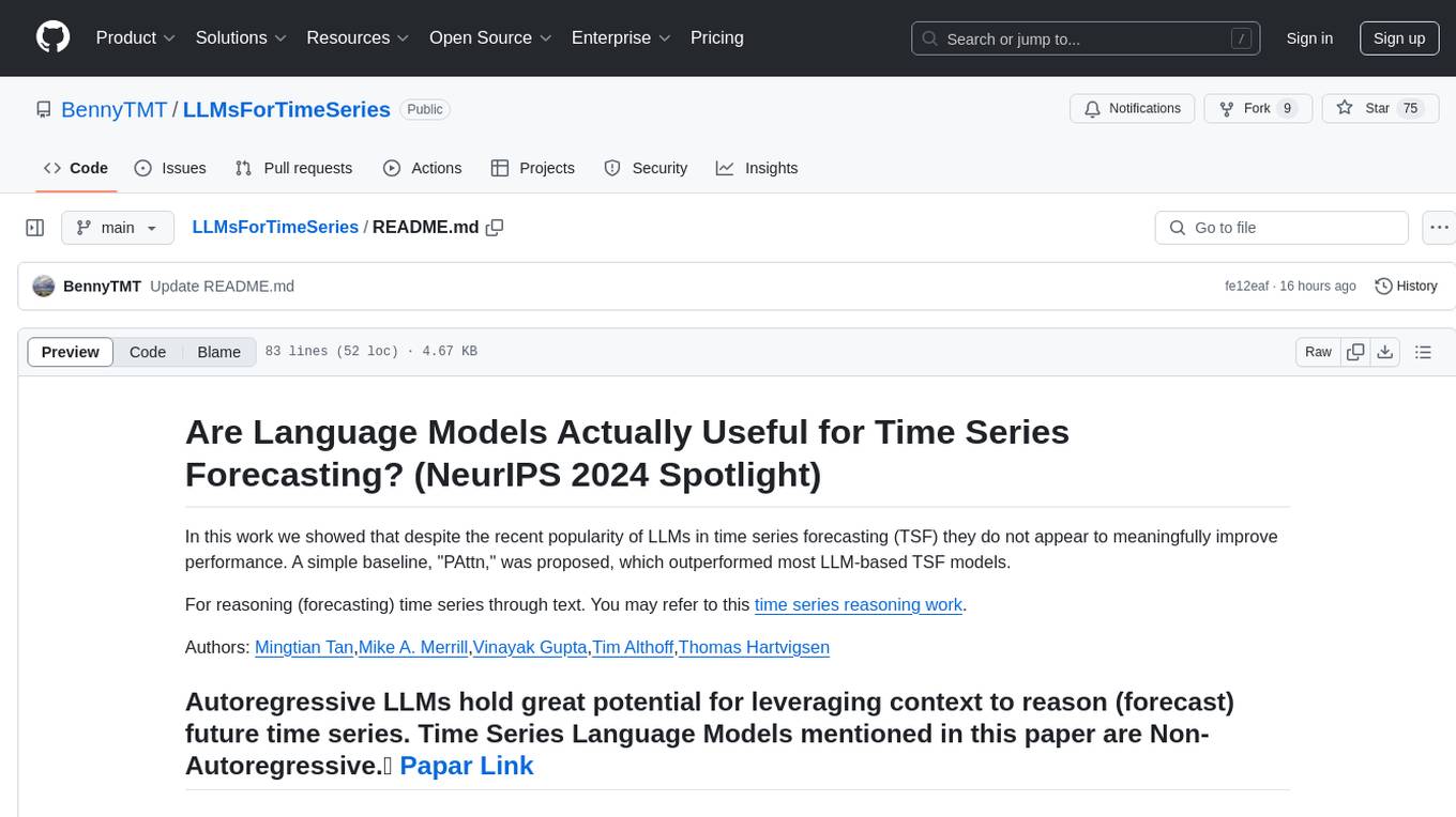 LLMsForTimeSeries Screenshot