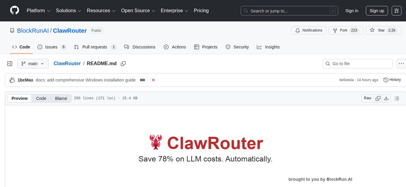 ClawRouter Screenshot