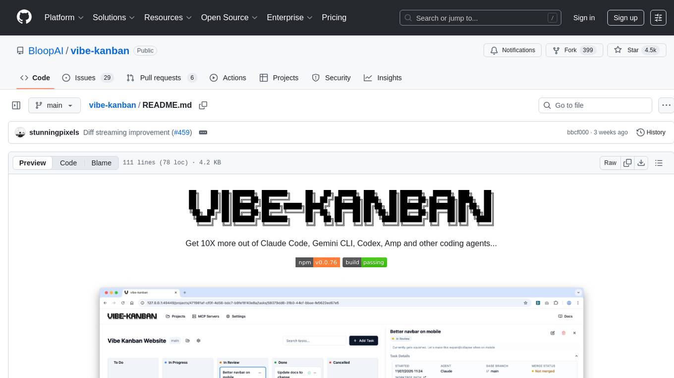 vibe-kanban Screenshot