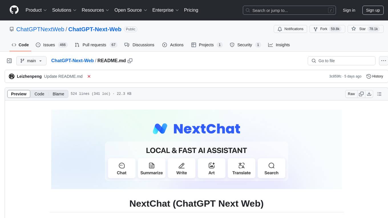 ChatGPT-Next-Web Screenshot