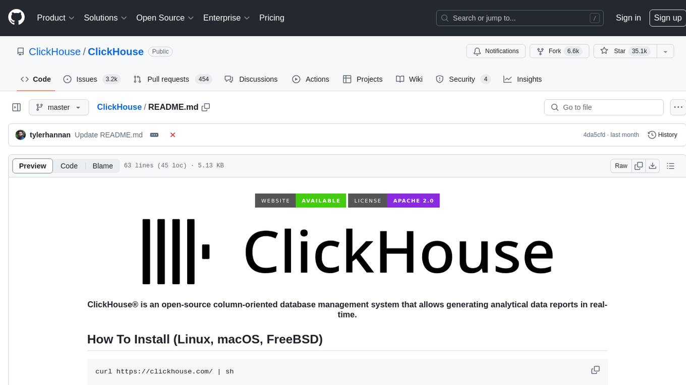 ClickHouse Screenshot