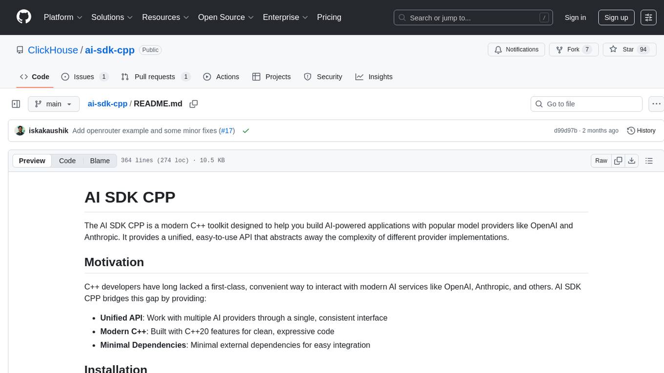 ai-sdk-cpp Screenshot