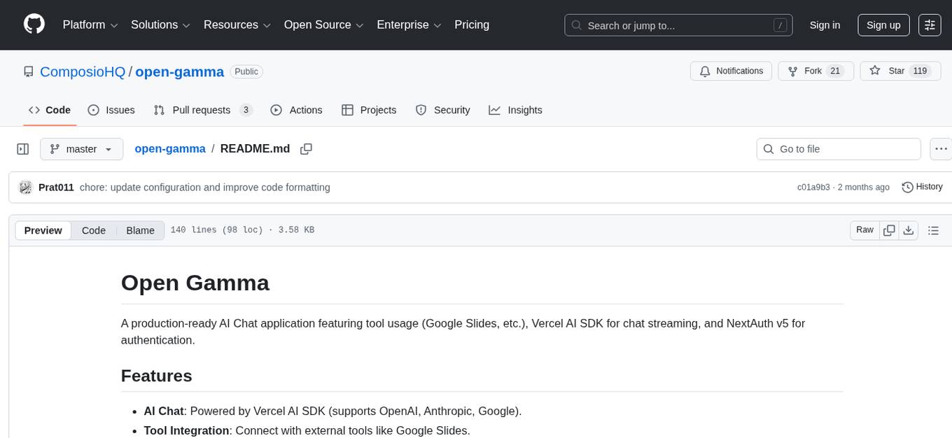 open-gamma Screenshot