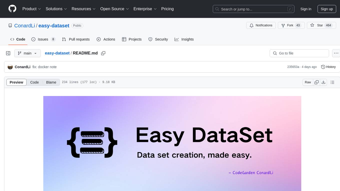 easy-dataset Screenshot