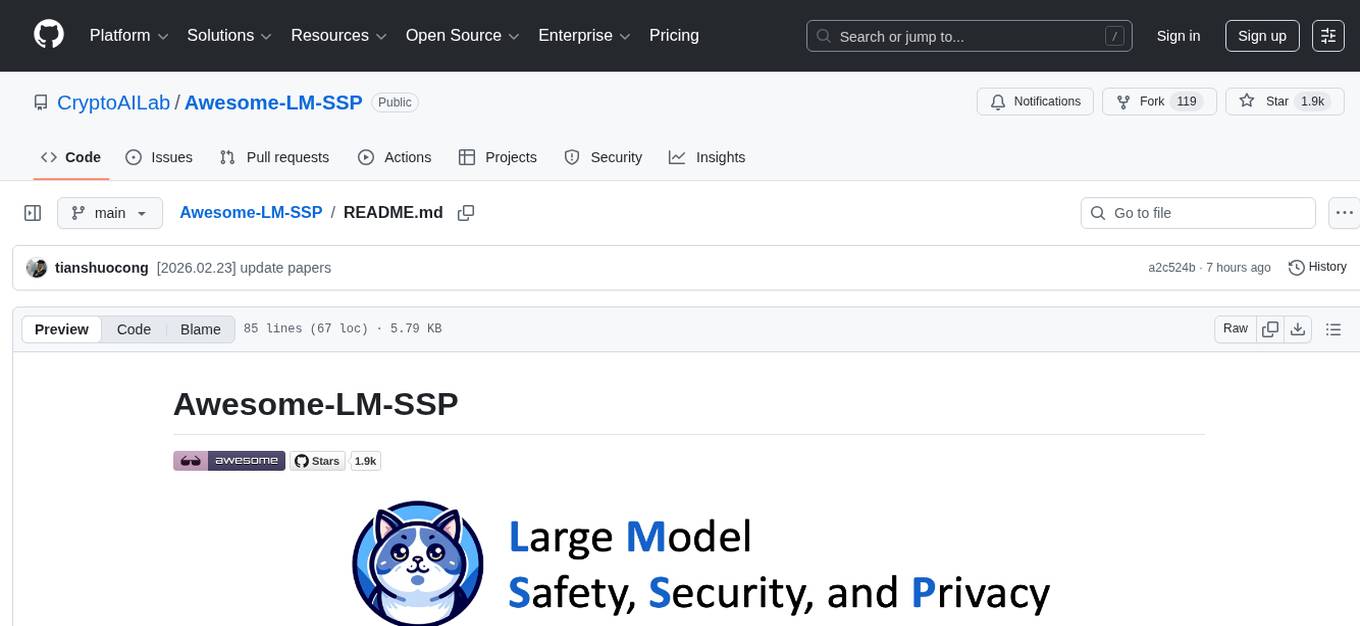 Awesome-LM-SSP Screenshot