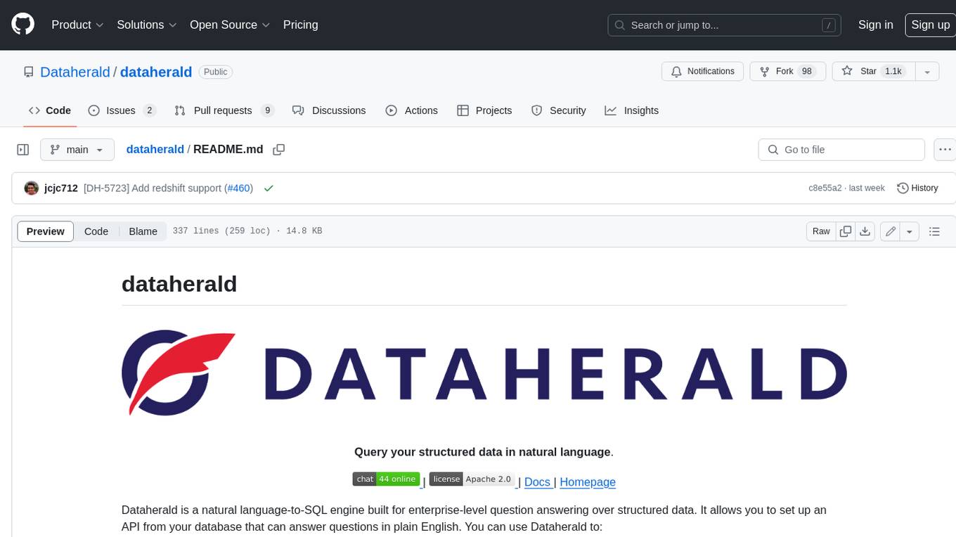 dataherald Screenshot