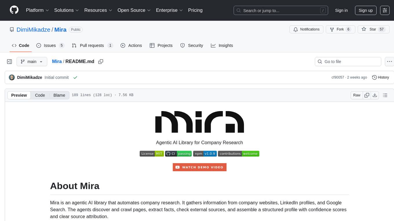 Mira Screenshot