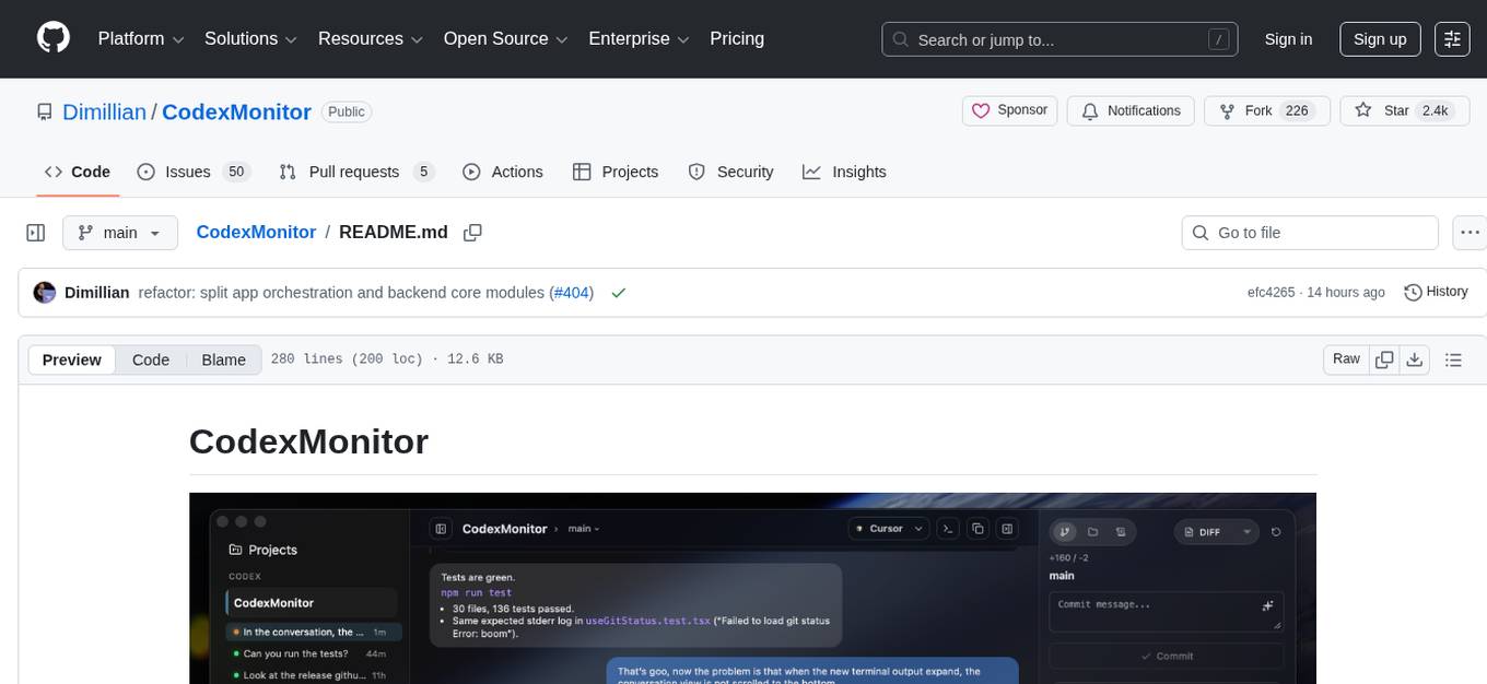 CodexMonitor Screenshot