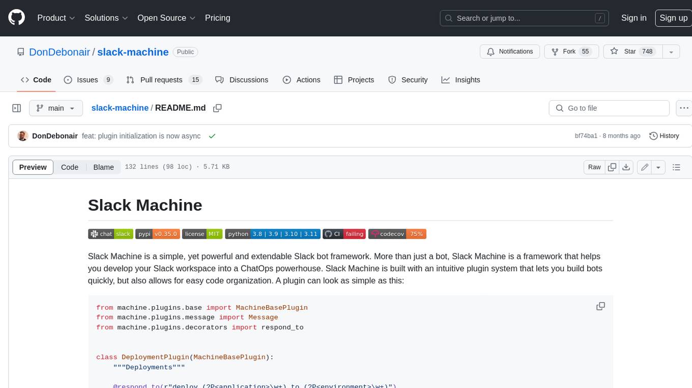 slack-machine Screenshot