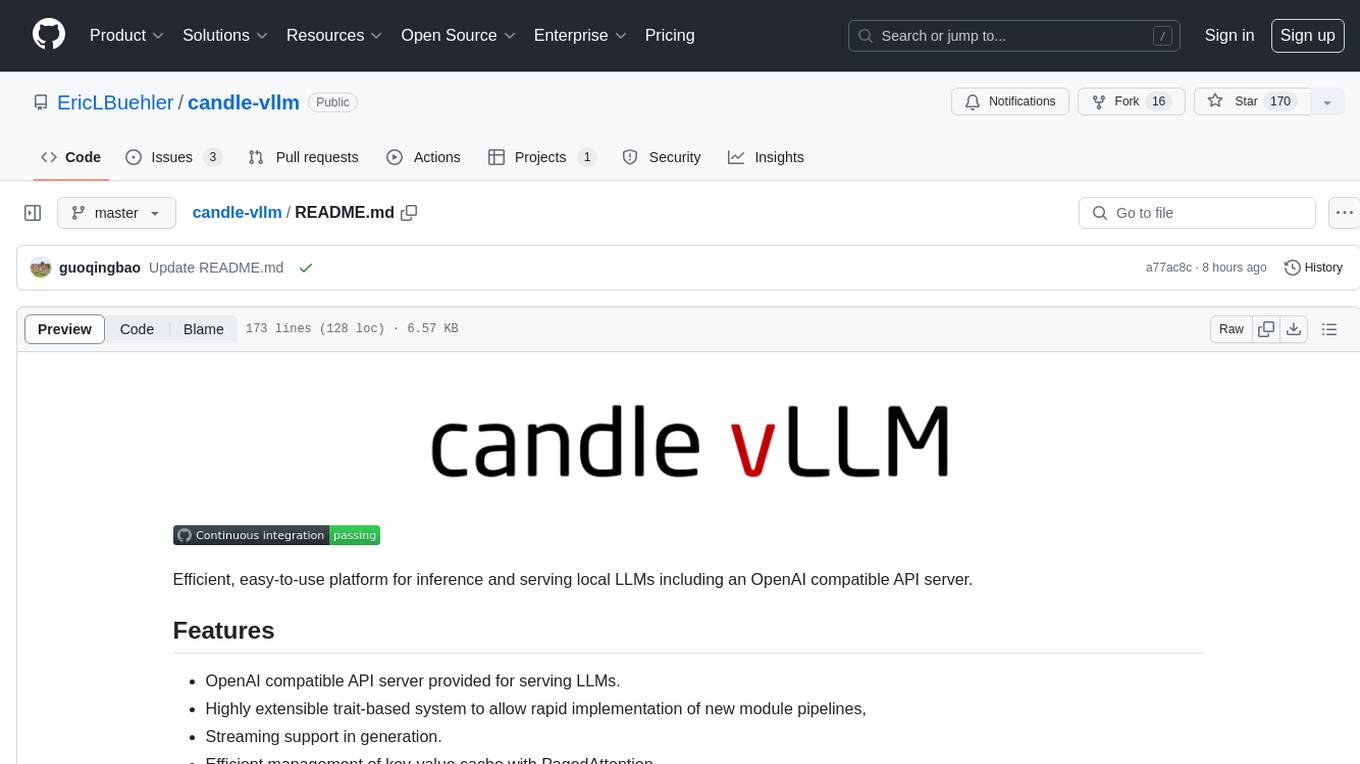 candle-vllm Screenshot