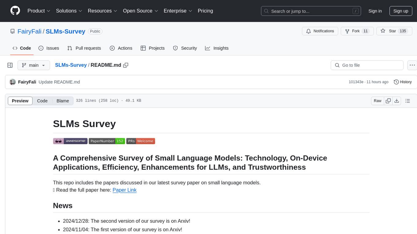 SLMs-Survey Screenshot