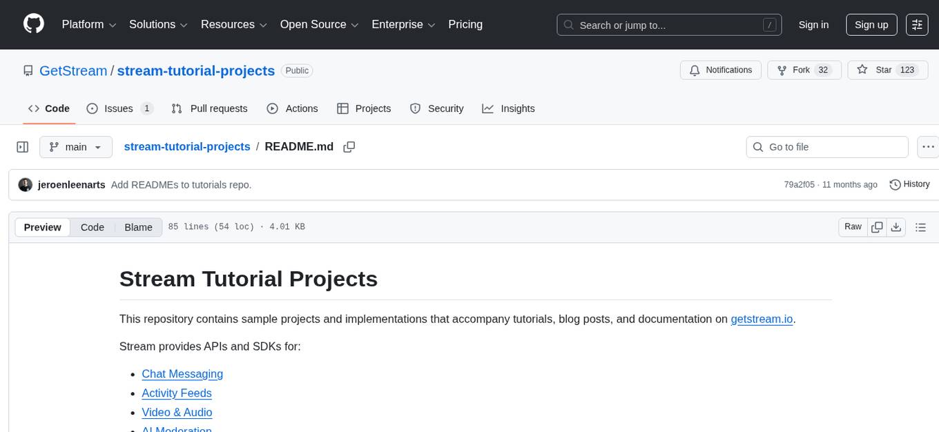 stream-tutorial-projects Screenshot