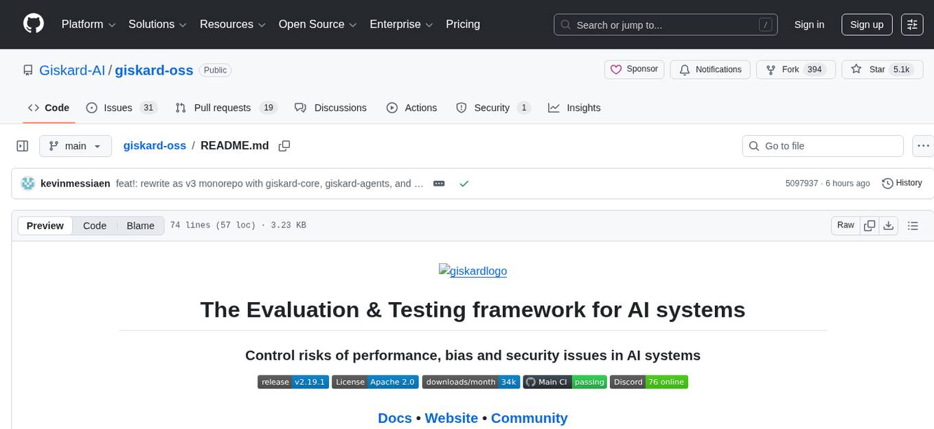 giskard-oss Screenshot