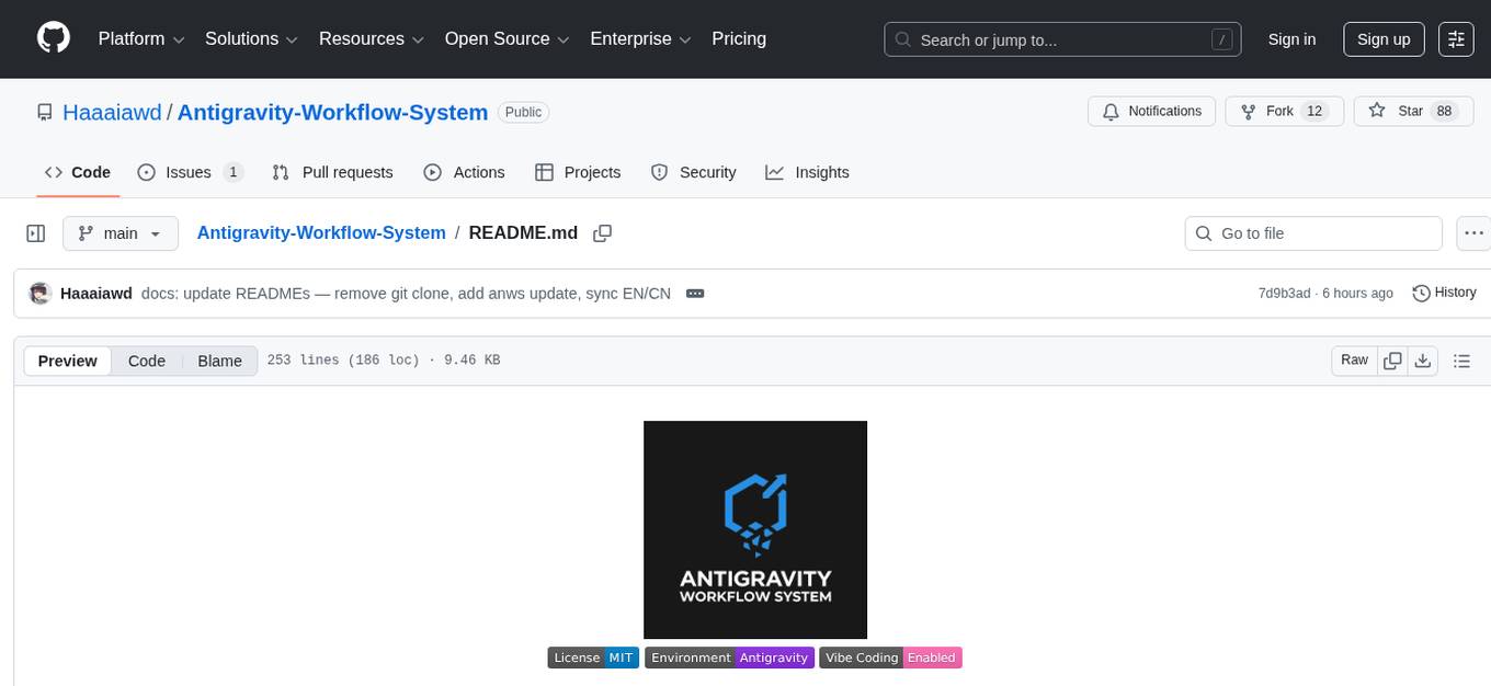Antigravity-Workflow-System Screenshot