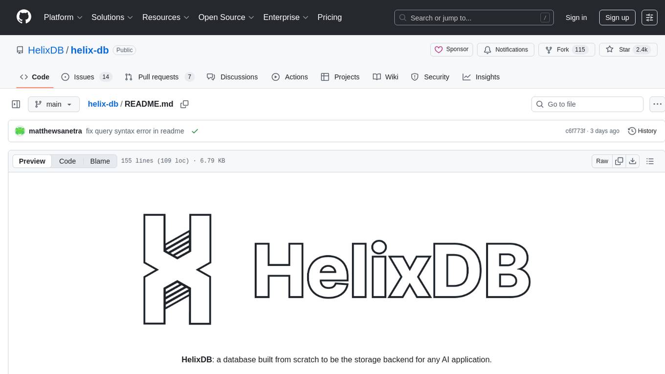 helix-db Screenshot