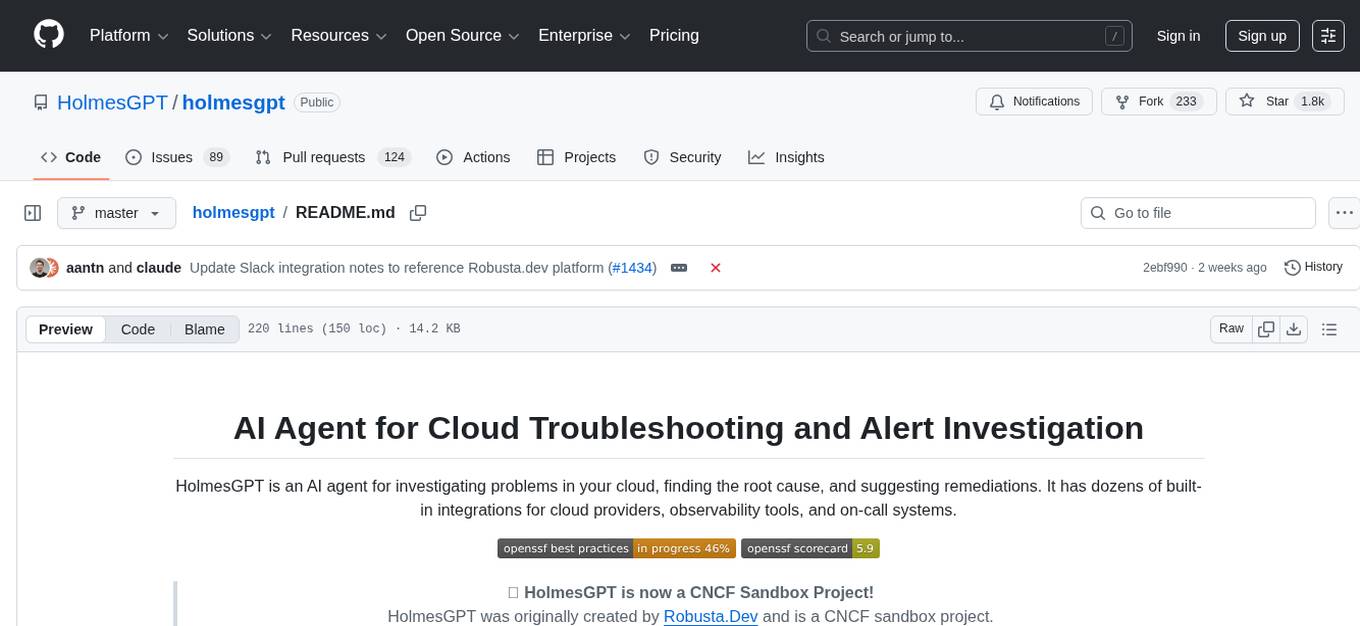 holmesgpt Screenshot