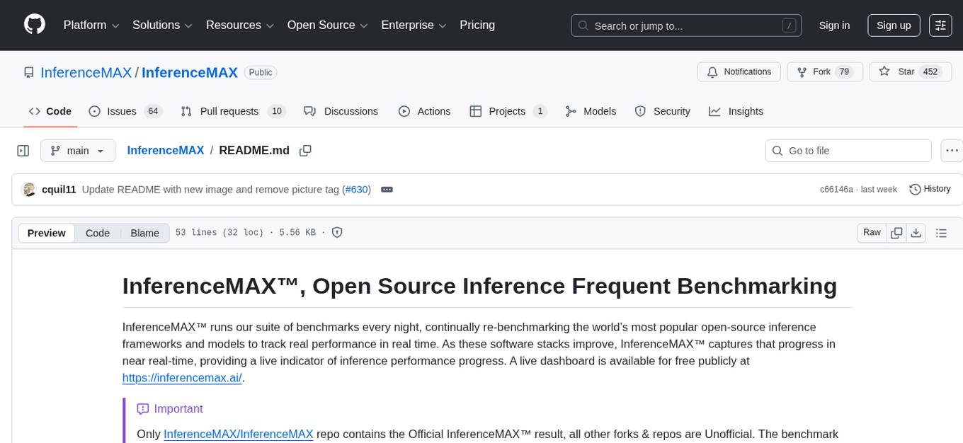 InferenceMAX Screenshot