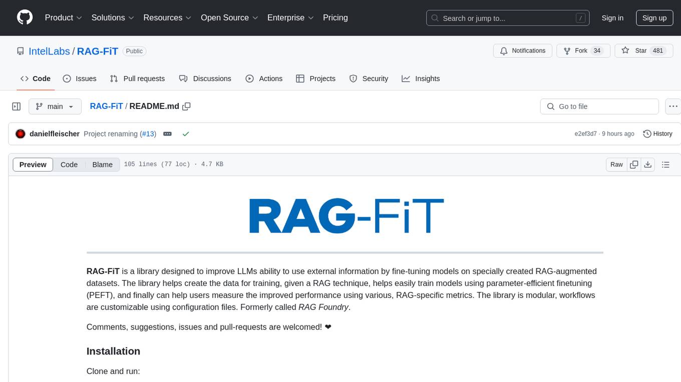 RAG-FiT Screenshot