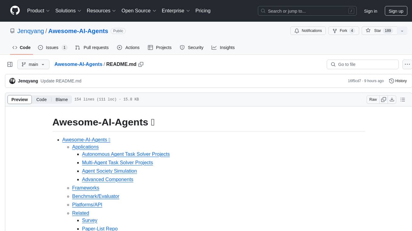 Awesome-AI-Agents Screenshot